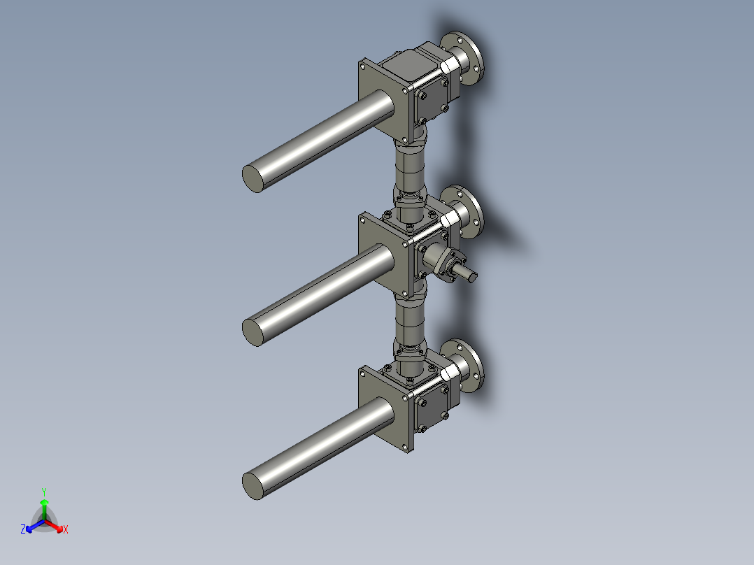 HM2-1A-II-200-三台联动正等轴测图