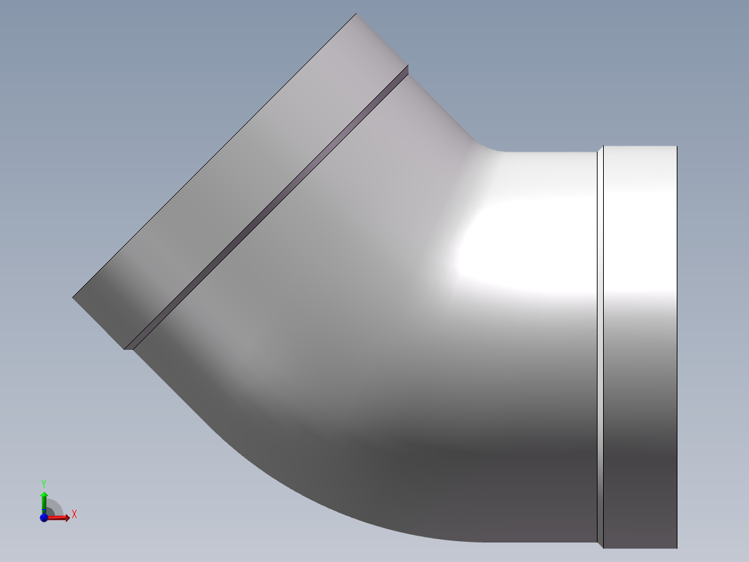弯头-45°等径 DN40前视图