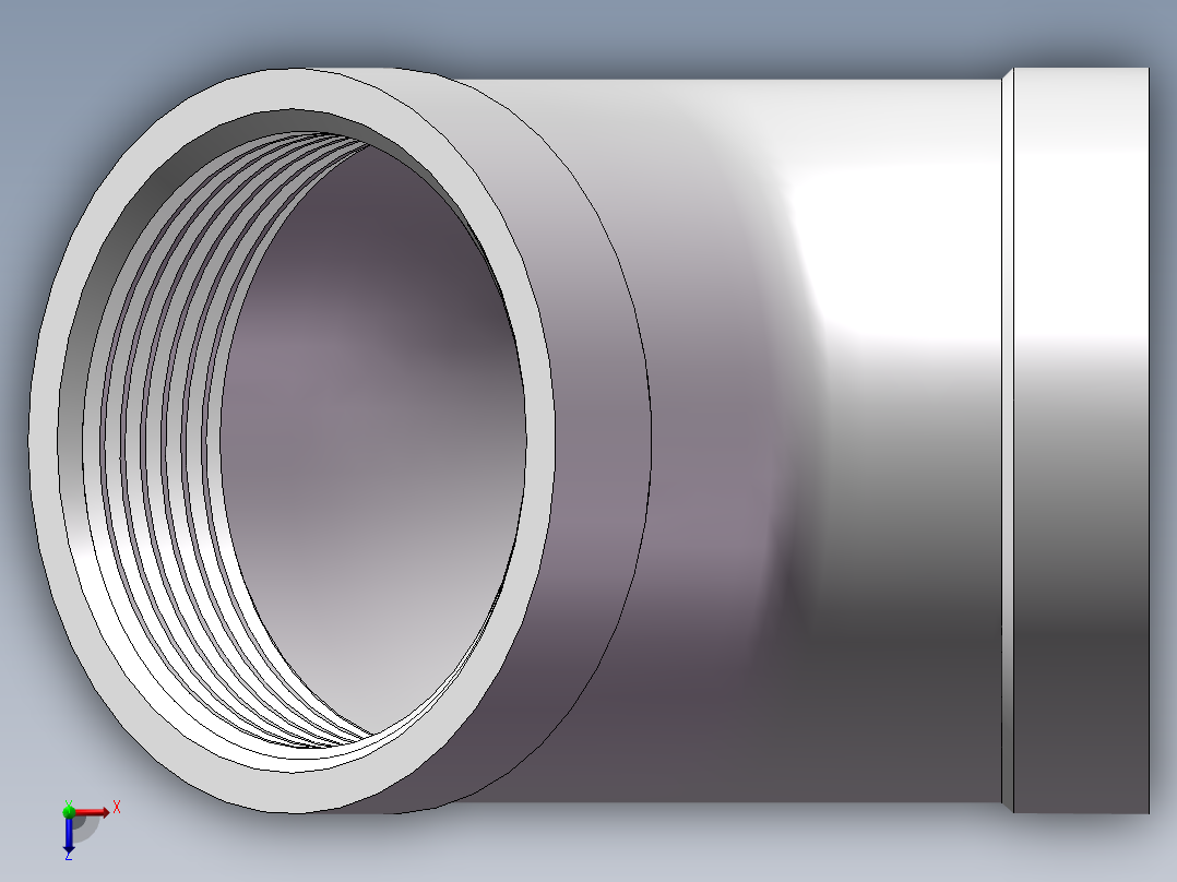 弯头-45°等径 DN40俯视图