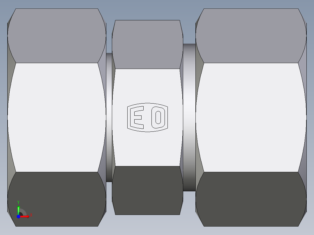 卡套式工业通用硬管接头EO_Distance_piece_adapter_DA25ZSCF前视图