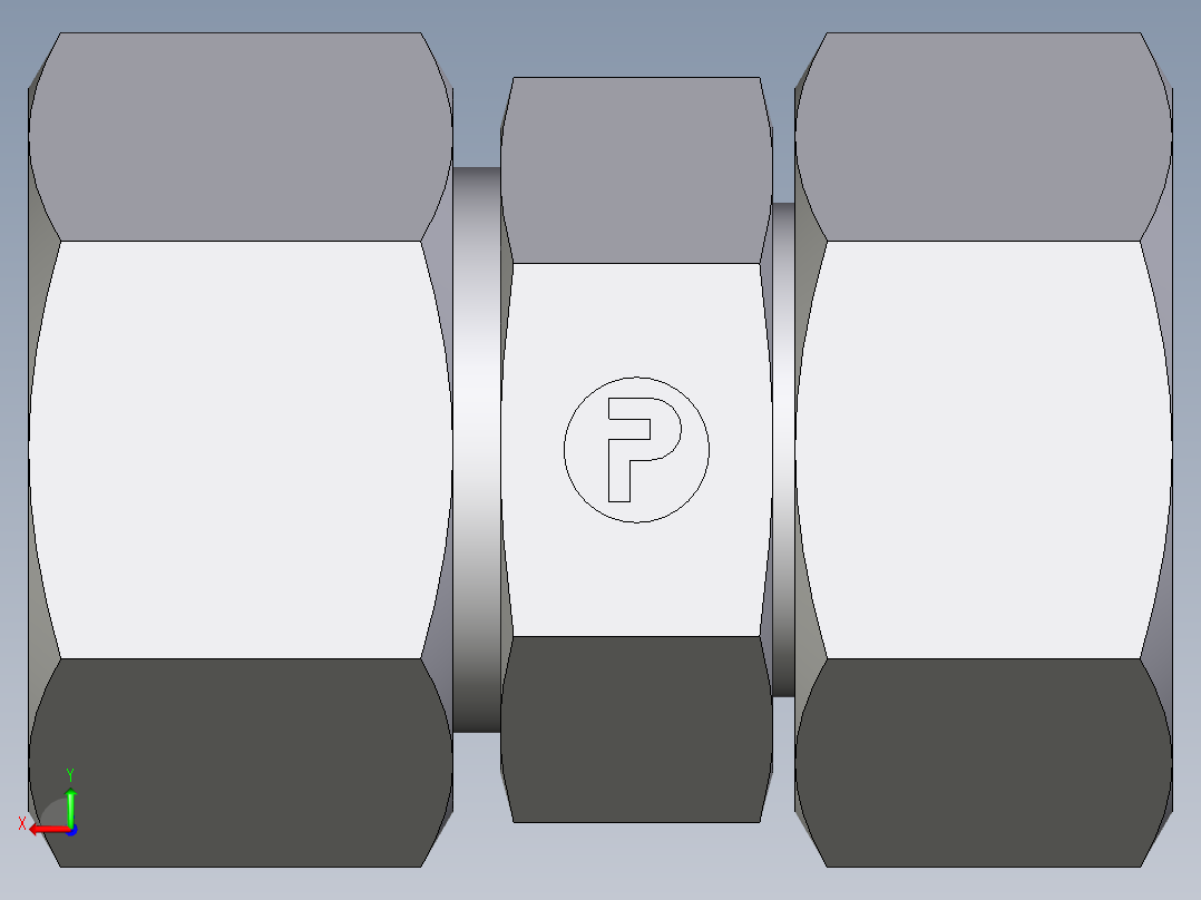 卡套式工业通用硬管接头EO_Distance_piece_adapter_DA25ZSCF后视图