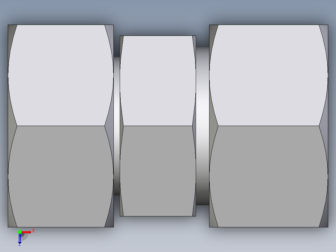 卡套式工业通用硬管接头EO_Distance_piece_adapter_DA25ZSCF俯视图