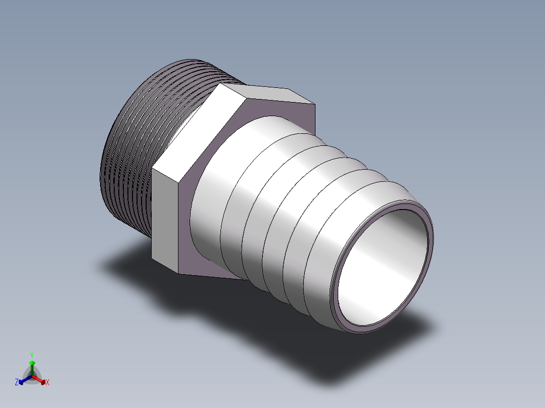 水管接头-有边 [DN50X52.5]正等轴测图