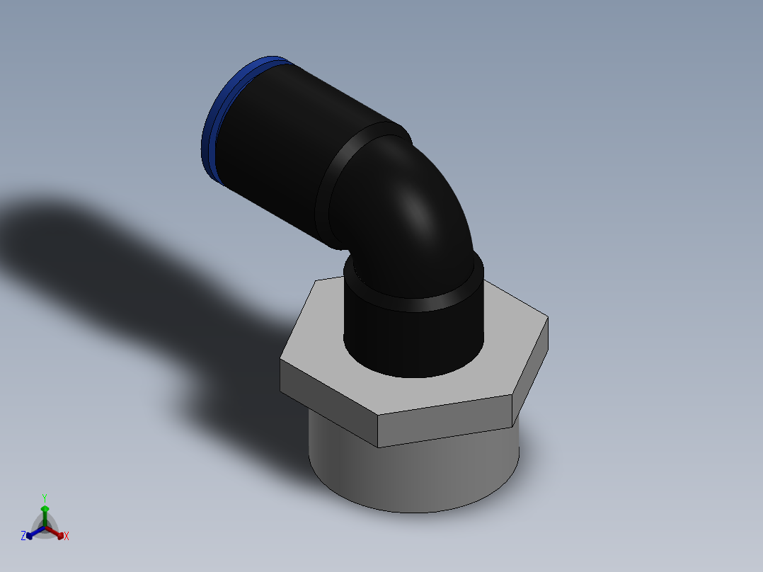 Ø8 x 1-2G COTOVELO 90° MACHO GIRAT. (C02470848)正等轴测图