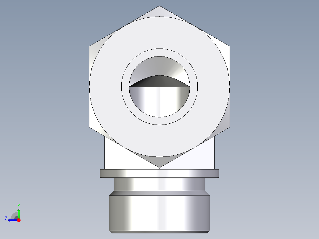 卡套式工业通用硬管接头EO_Male_stud_elbow_WE25SM71右视图