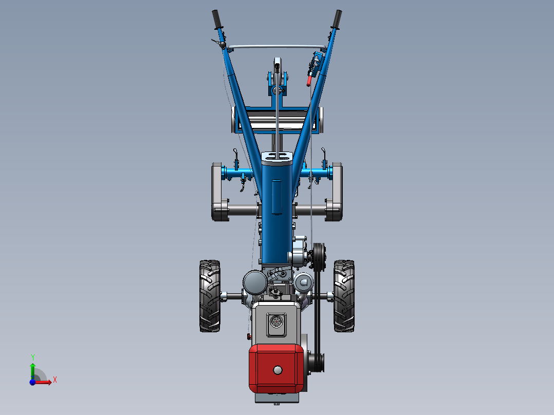 自走式开沟施肥机设计含三维图二维 说明书前视图