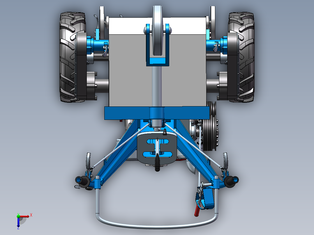 自走式开沟施肥机设计含三维图二维 说明书俯视图