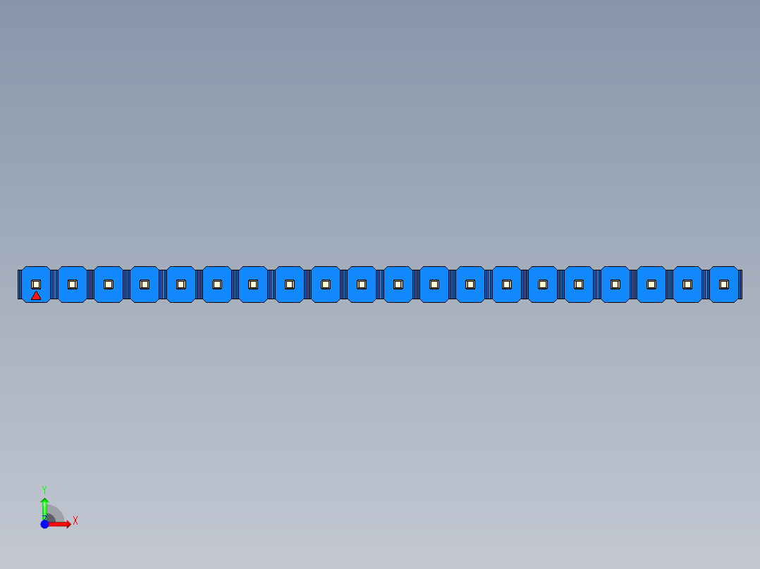 彩色公头100mil（2.54mm）系列-DS1021_blue_1x20p_100mil_Type1_rev1.0前视图