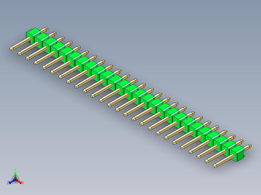 彩色公头100mil（2.54mm）系列-DS1021_green_1x26p_100mil_Type1_rev1.0
