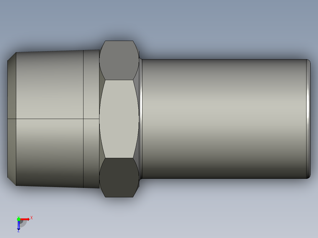 软管与硬管连接用工业通用接头0120_15_17俯视图