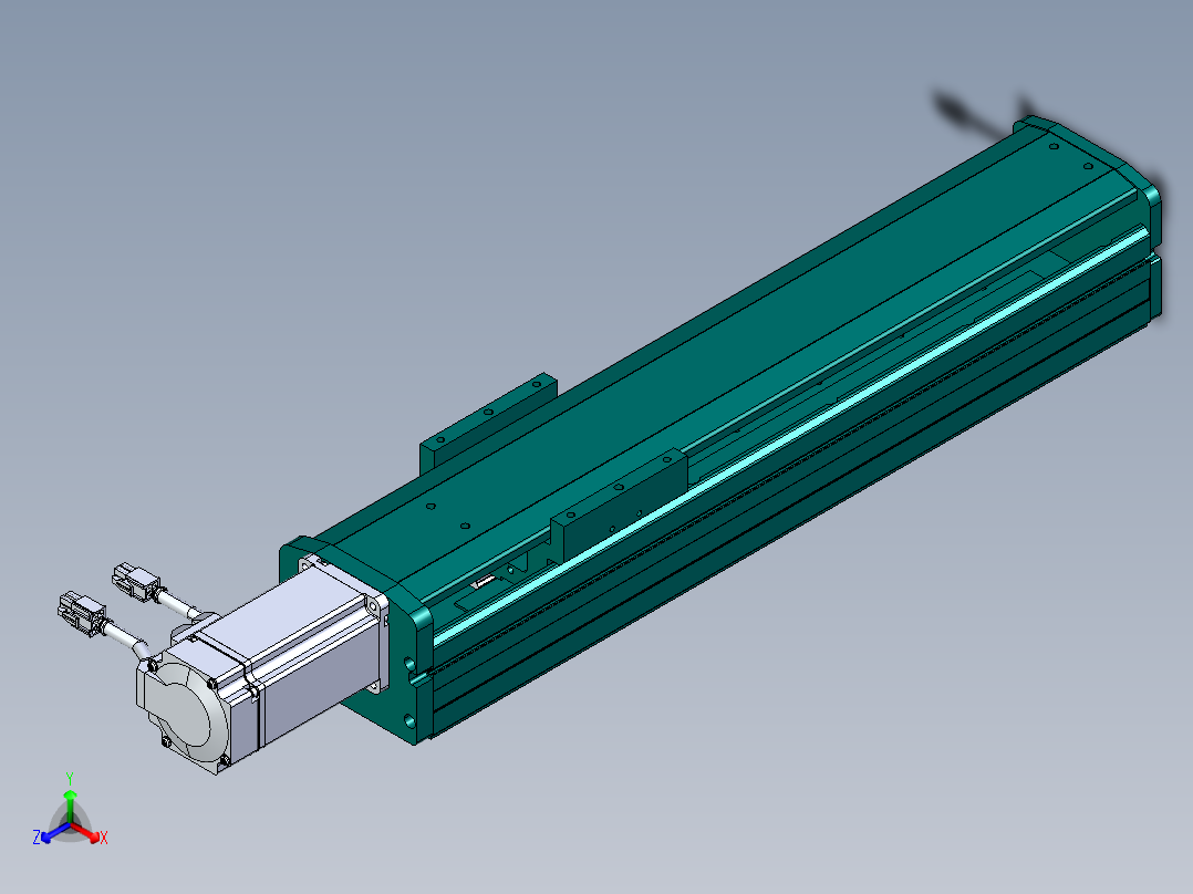 东锦丝杆传动-直线滑台模组DH100-C-L10-S300-BC-O400W-C3正等轴测图
