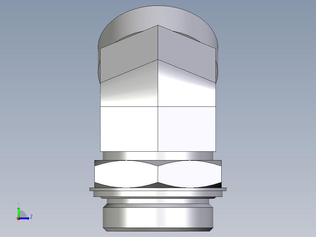 卡套式工业通用硬管接头EO_Adjustable_locknut_45_deg_elbow_VEE42LROMDCF左视图
