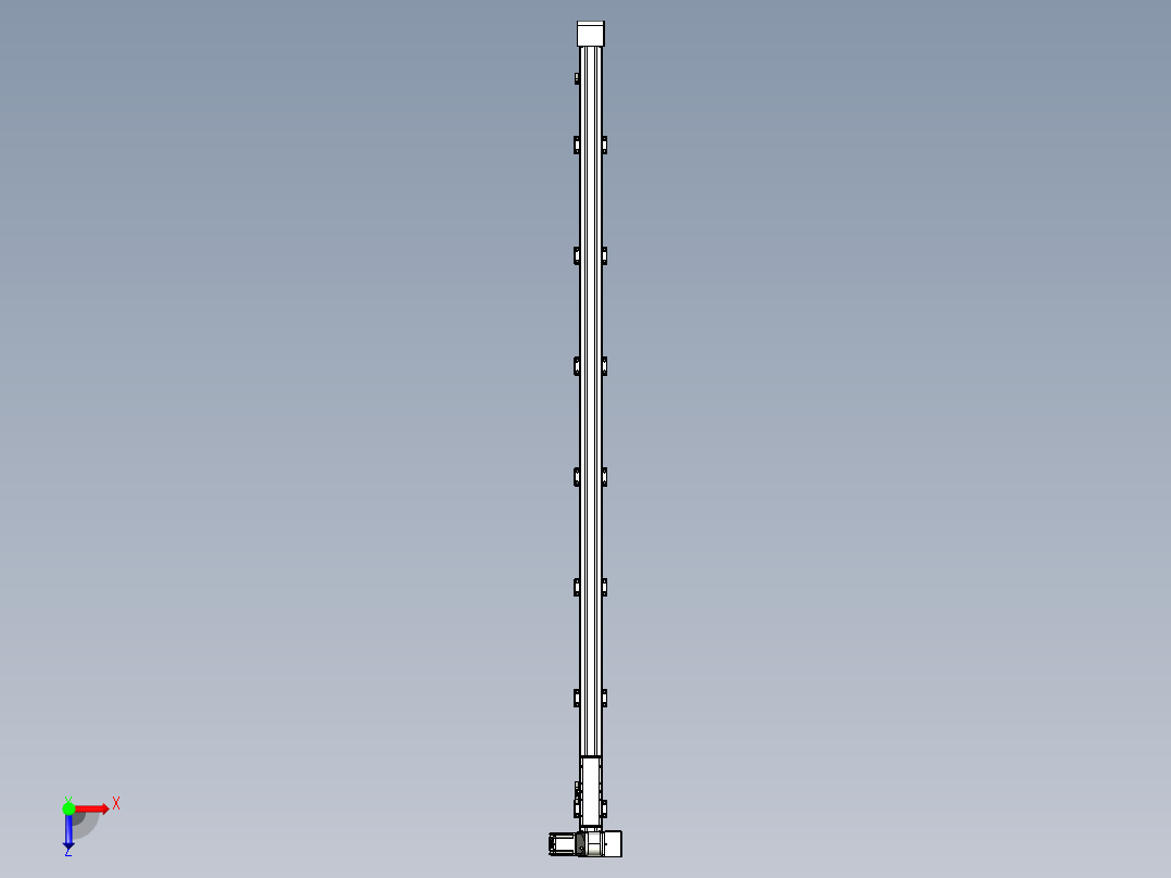 同步带滑台-欧规B8-L88-S2550-L-ZP75-D3-N10俯视图