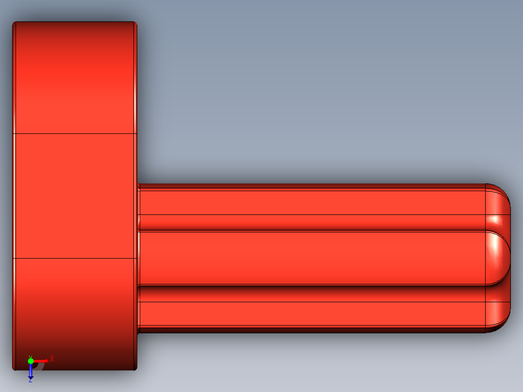 气缸电机-2853 Bright Red Technic Engine Crankshaft俯视图