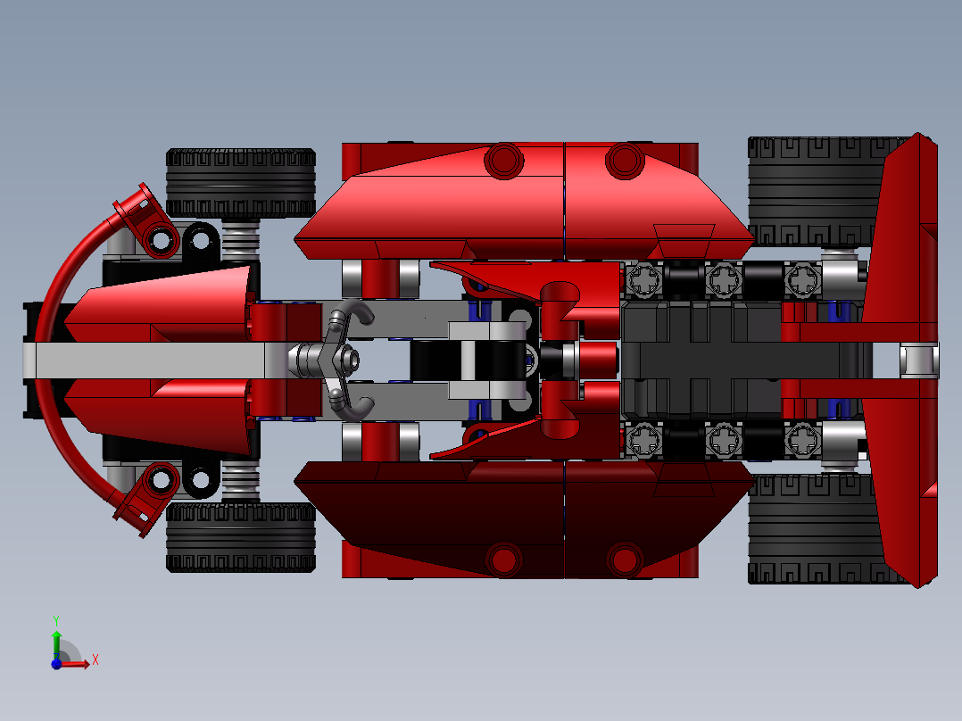 拼装玩具车模型前视图