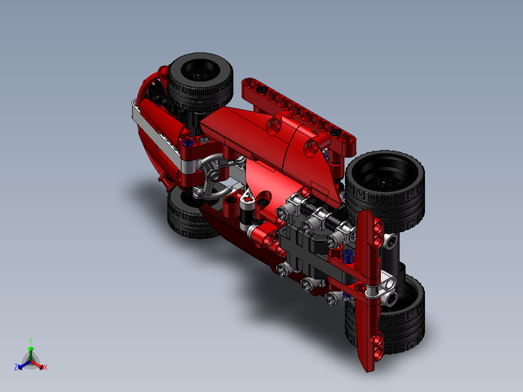 拼装玩具车模型正等轴测图