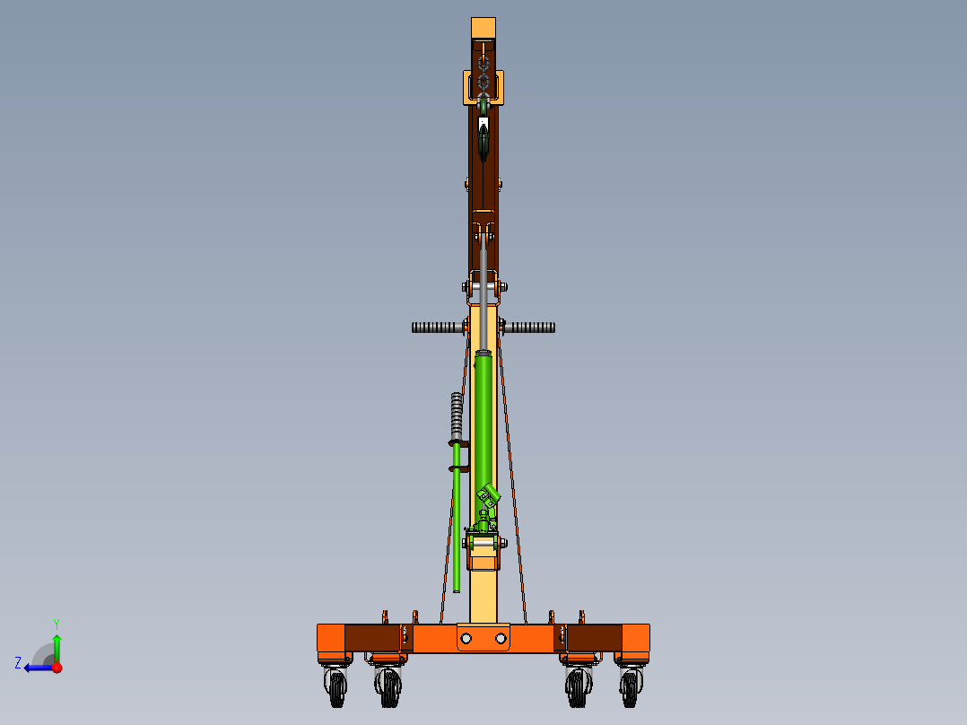 简易液压起重机sw20可编辑右视图