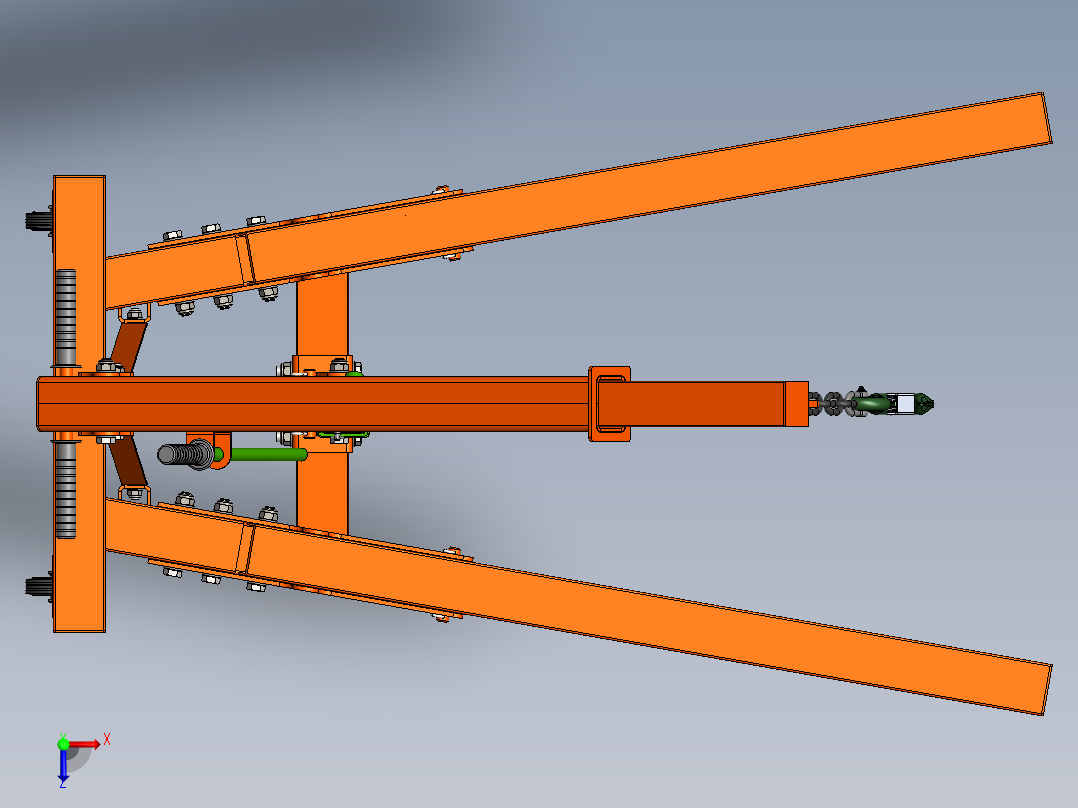 简易液压起重机sw20可编辑俯视图