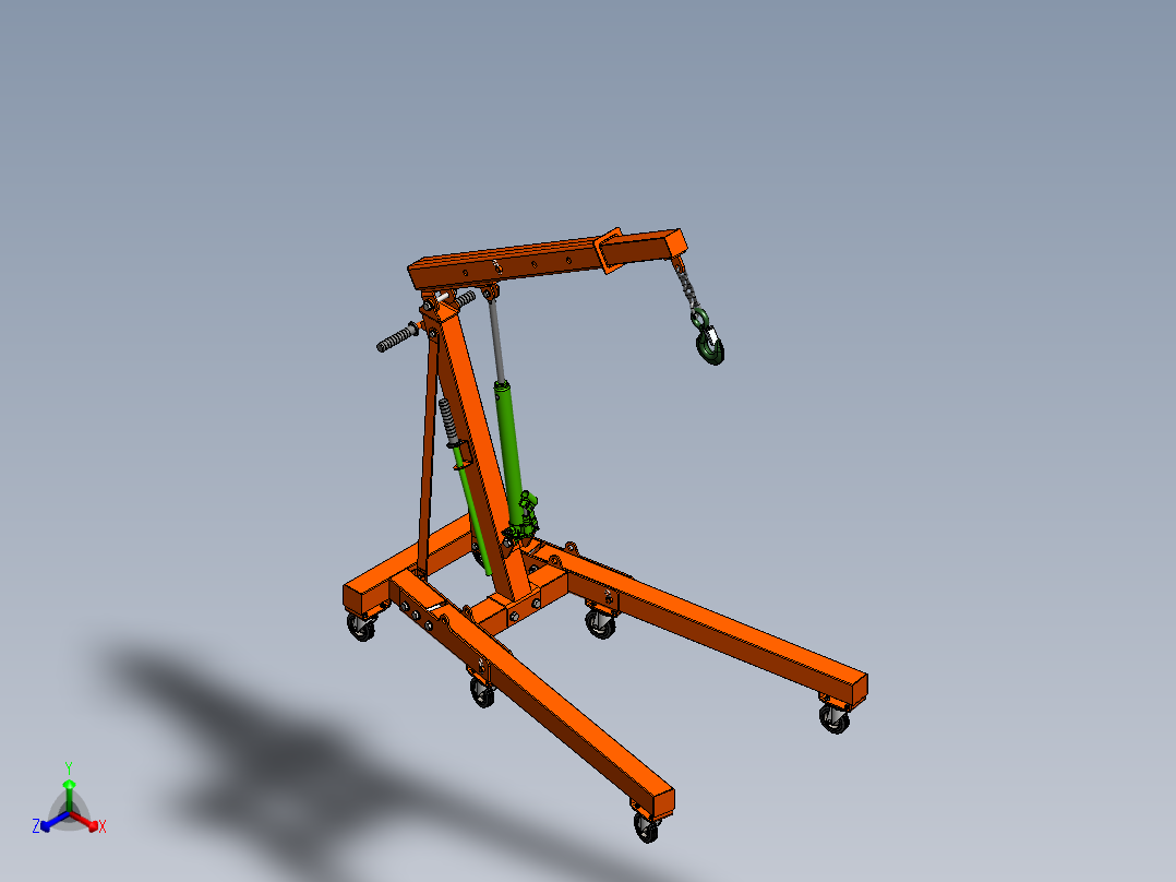 简易液压起重机sw20可编辑正等轴测图
