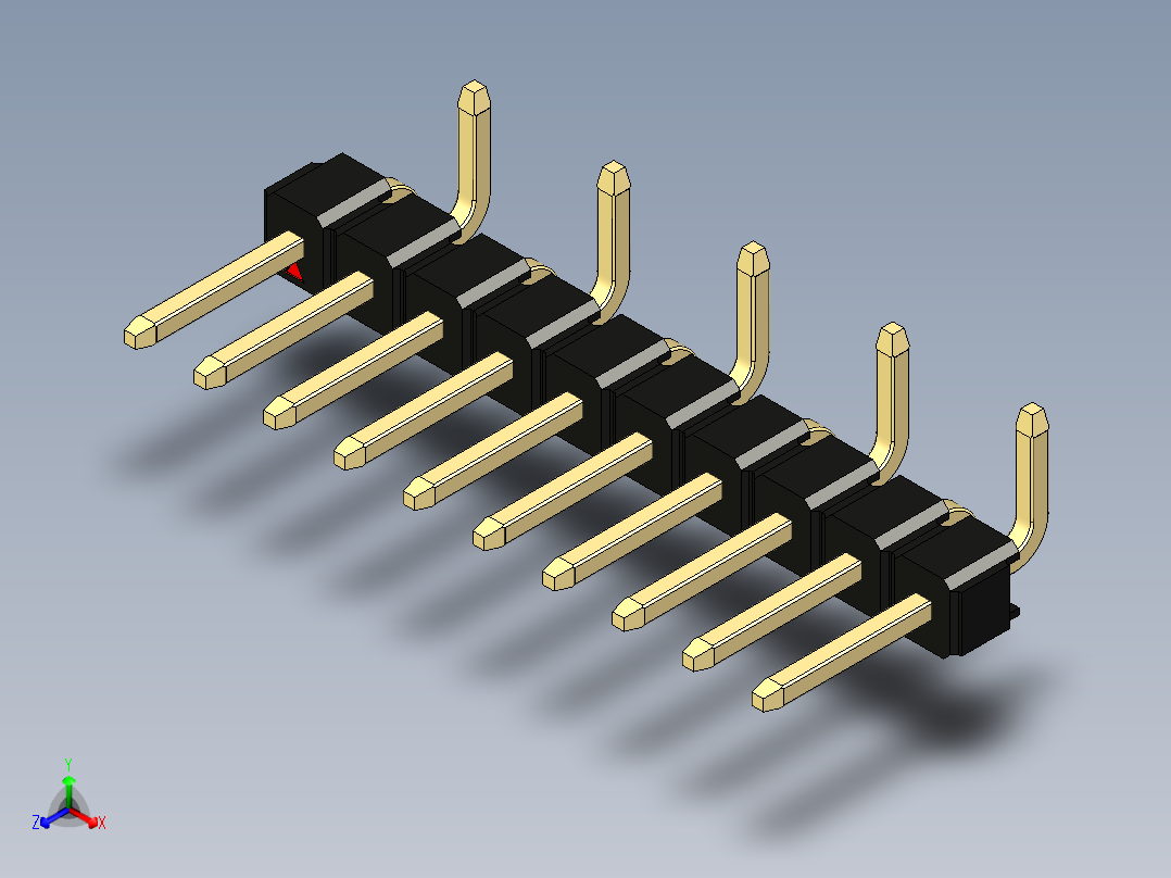 彩色公排针 100mil 2.54mm 系列-DS1022_black_10p_100mil_Type_SMT_R2_rev1.0