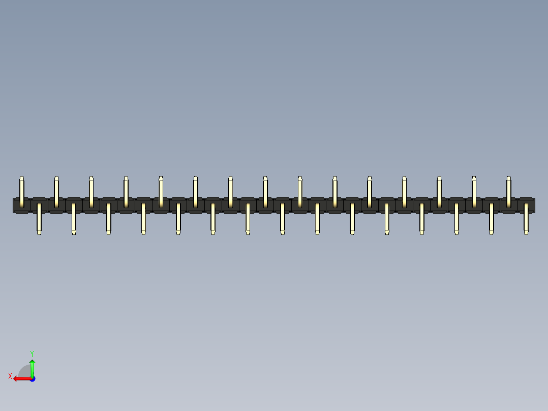 彩色公排针 100mil 2.54mm 系列-DS1022_black_30p_100mil_Type_SMT_R2_rev1.0后视图