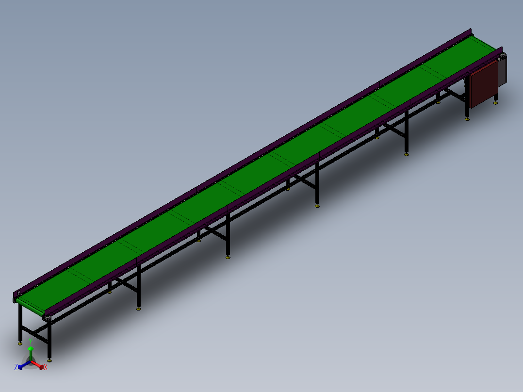 10米PVC输送线 3D模型正等轴测图