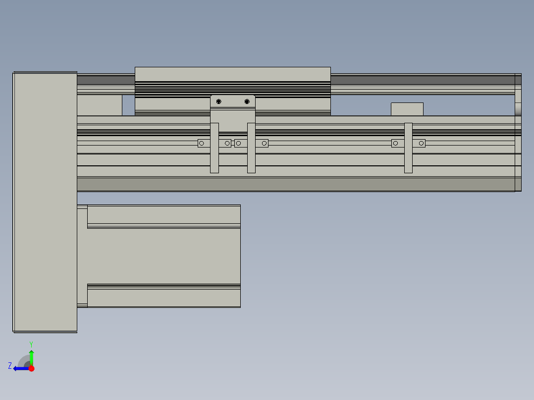 直线模组LHA170-S100-D设计图纸右视图