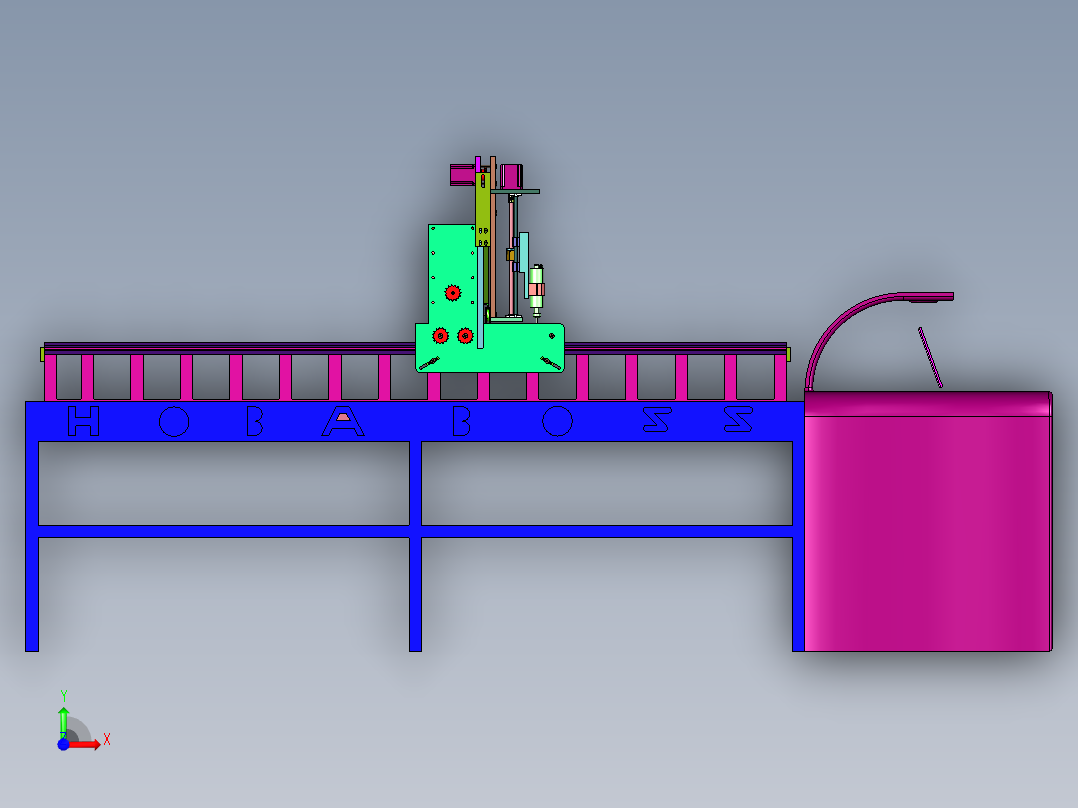大型高密度板雕塑模具机前视图