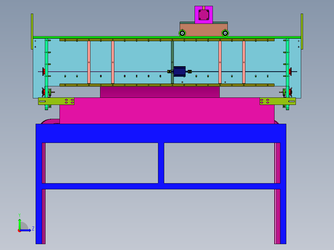 大型高密度板雕塑模具机左视图