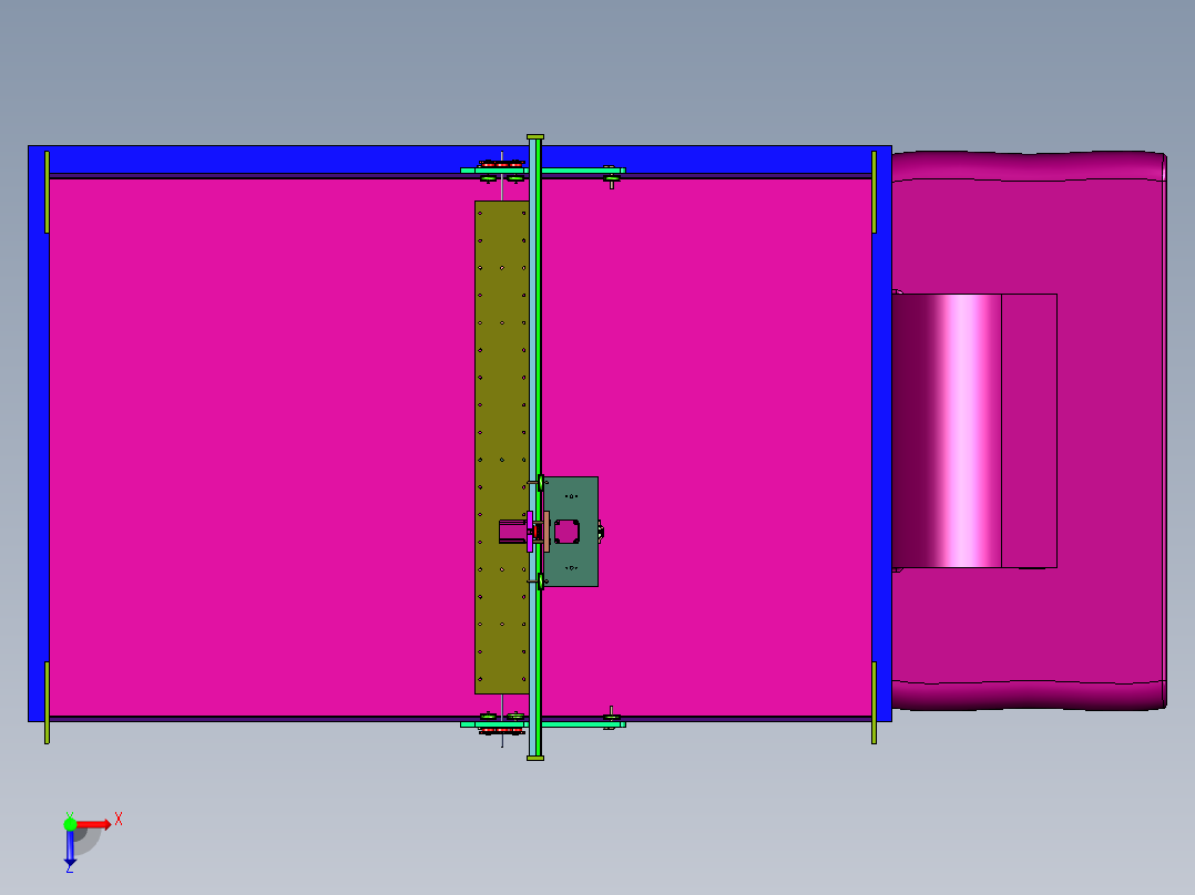大型高密度板雕塑模具机俯视图