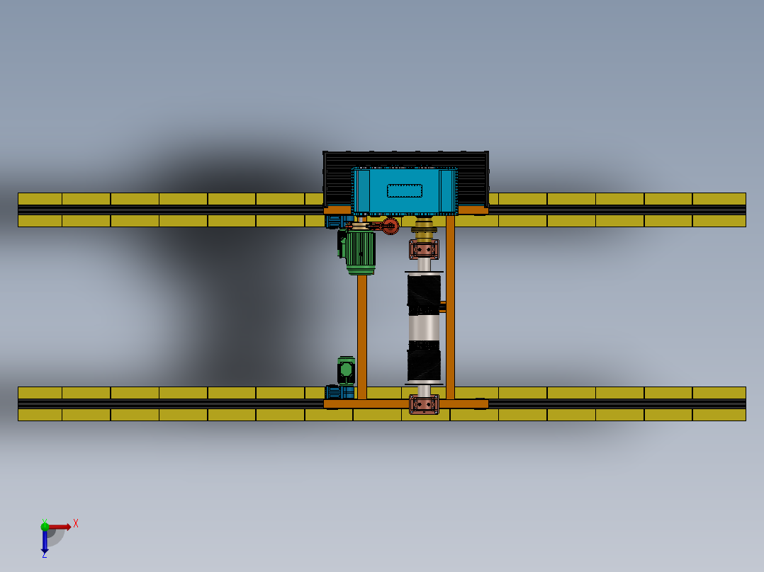 车间起重机天车sw23可编辑俯视图