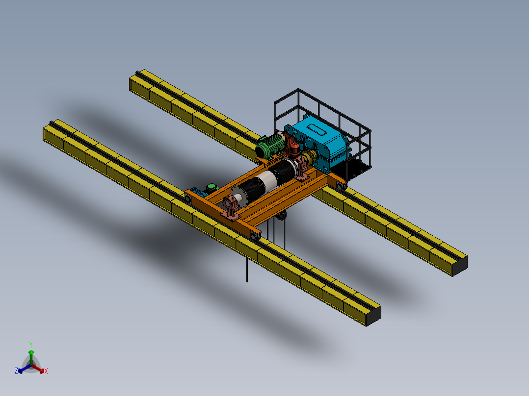 车间起重机天车sw23可编辑正等轴测图