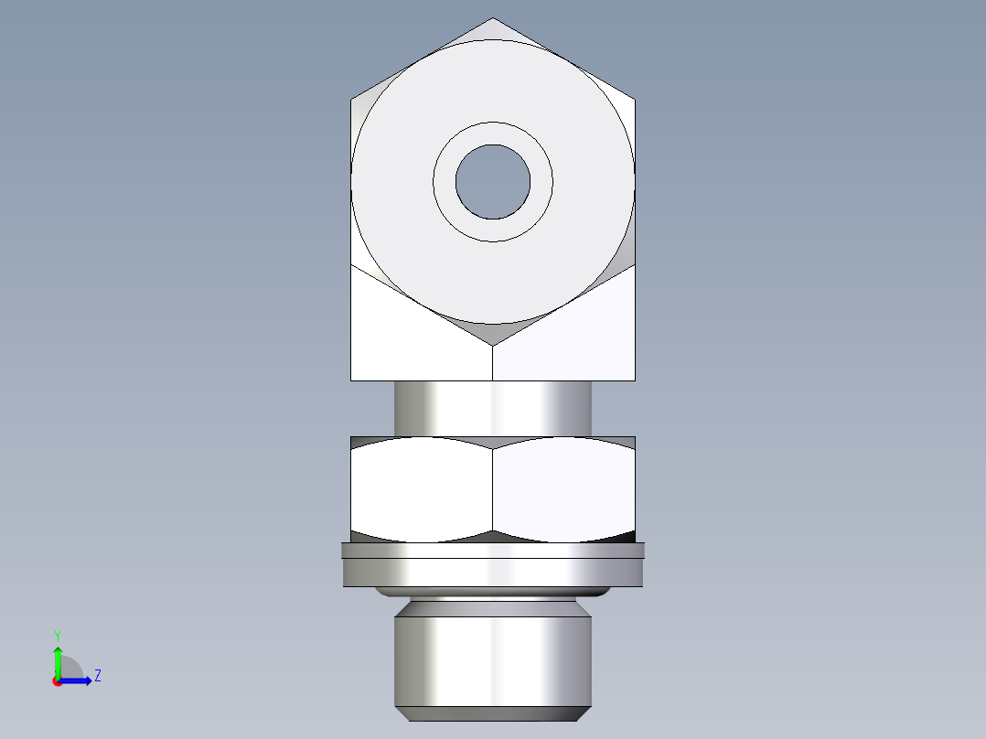 卡套式工业通用硬管接头EO_Adjustable_locknut_branch_tee_TEE08SRCF左视图