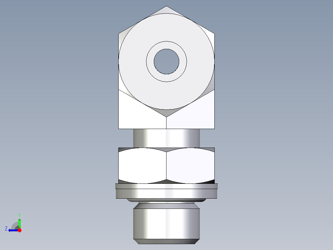 卡套式工业通用硬管接头EO_Adjustable_locknut_branch_tee_TEE08SRCF右视图