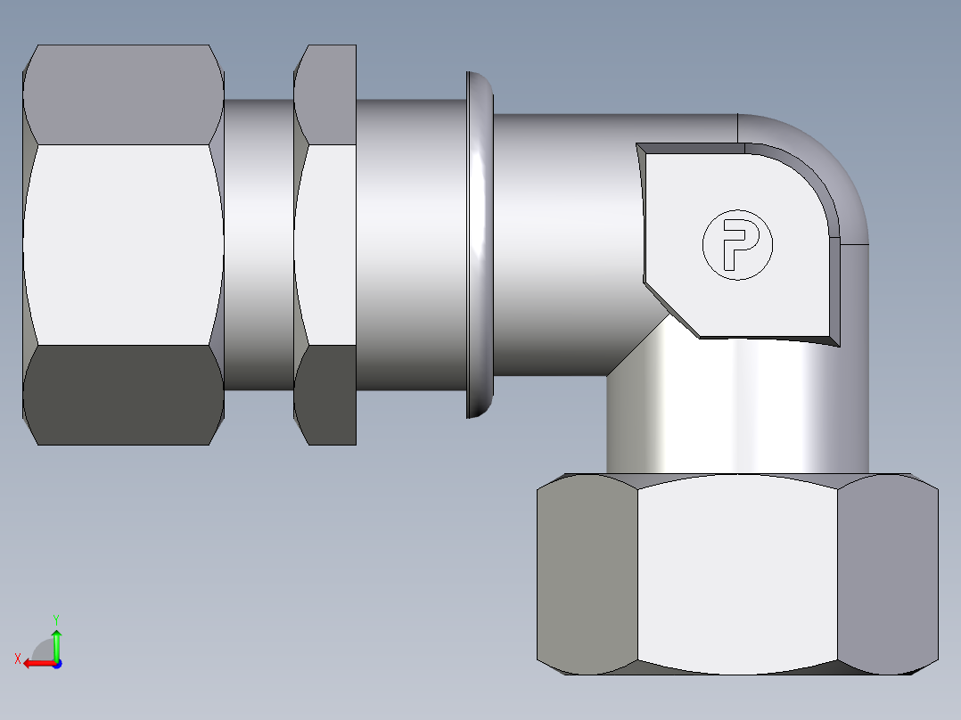 卡套式工业通用硬管接头EO_Bulkhead_elbow_WSV30S71后视图
