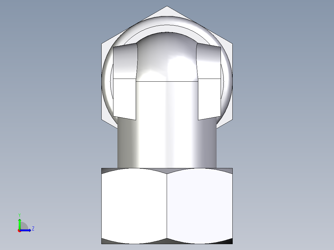 卡套式工业通用硬管接头EO_Bulkhead_elbow_WSV30S71左视图