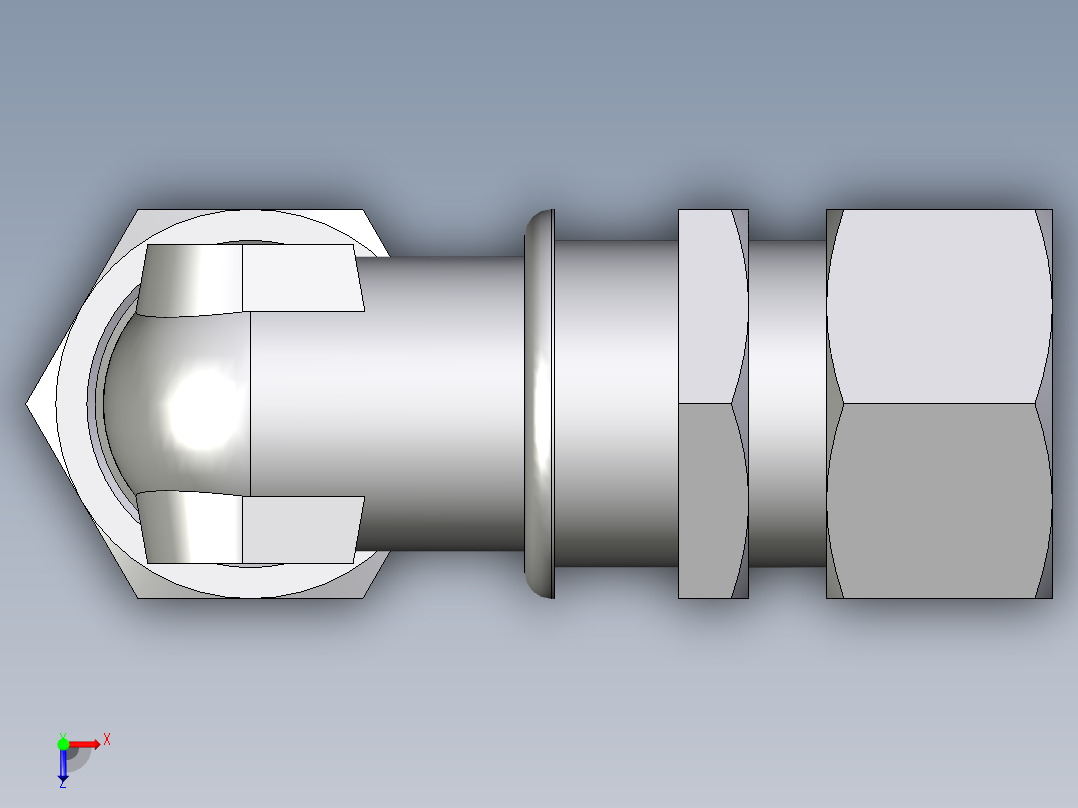 卡套式工业通用硬管接头EO_Bulkhead_elbow_WSV30S71俯视图