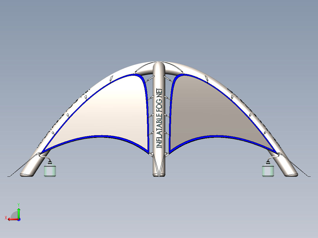 充气雾网后视图