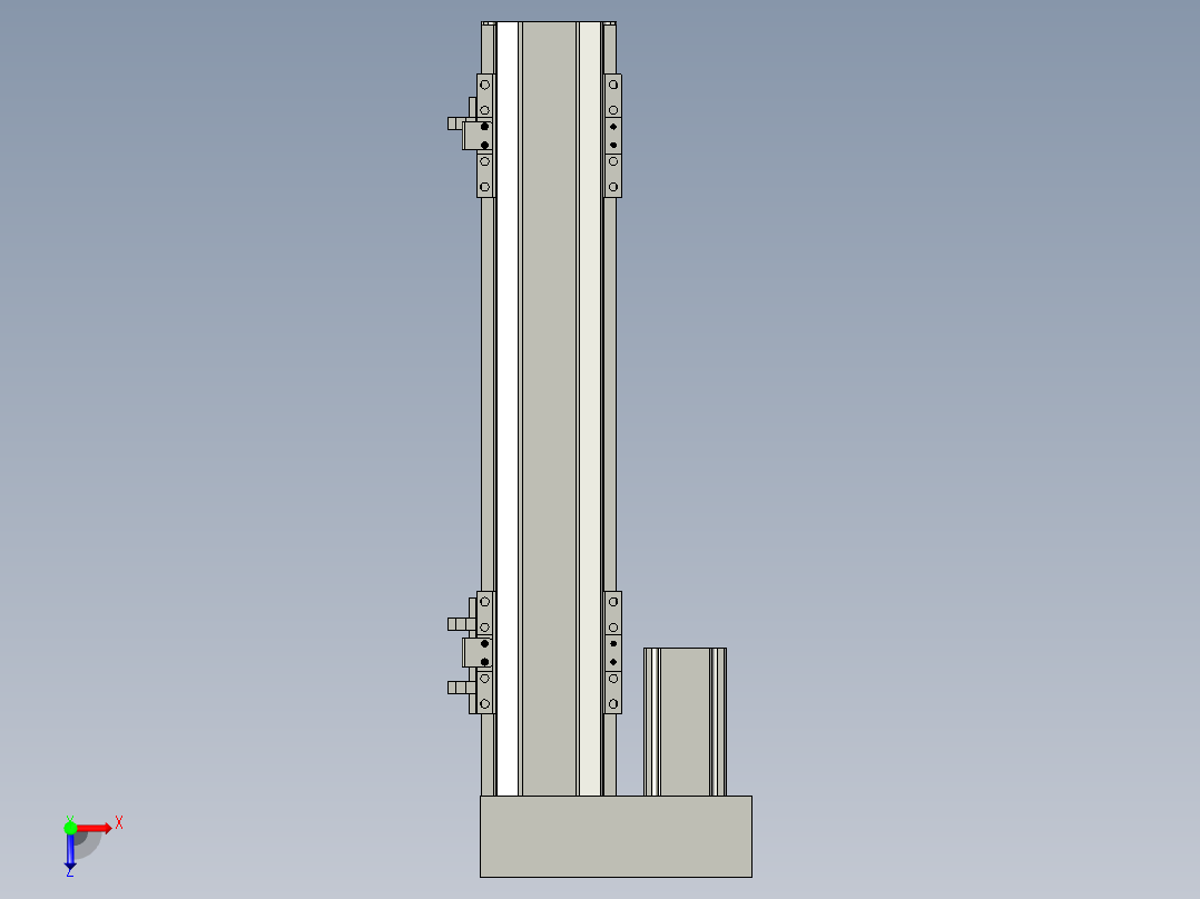 直线模组LHA6-S250-L-100W(16丝杆)设计图纸俯视图