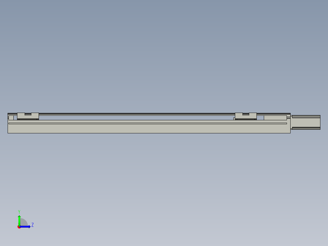 直线模组LHA6-S600-M-100W(16丝杆)设计图纸左视图