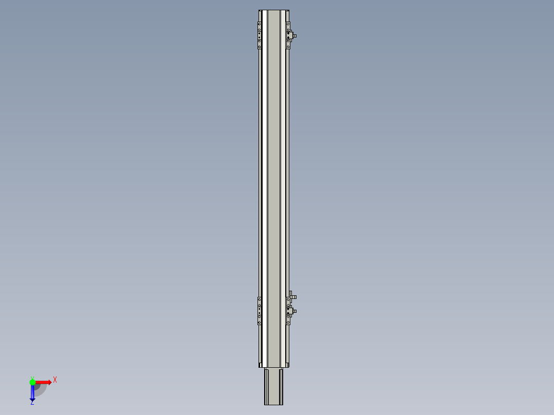 直线模组LHA6-S600-M-100W(16丝杆)设计图纸俯视图