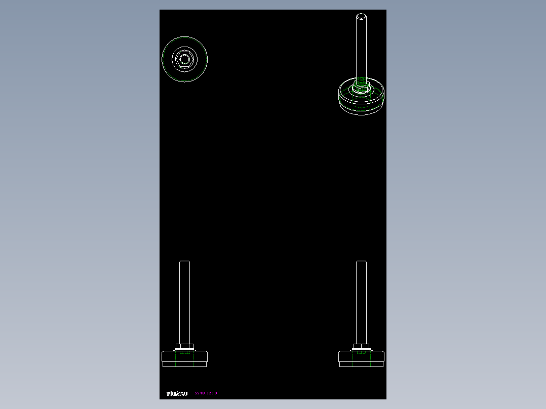 固定腳座5548-2D多系列多零件图纸模型