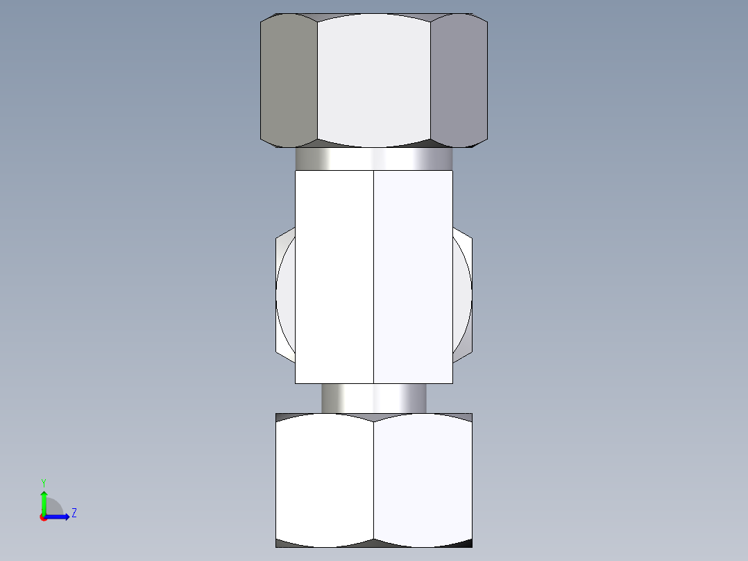 卡套式工业通用硬管接头EO_Standpipe_run_tee_EVL16SCF左视图