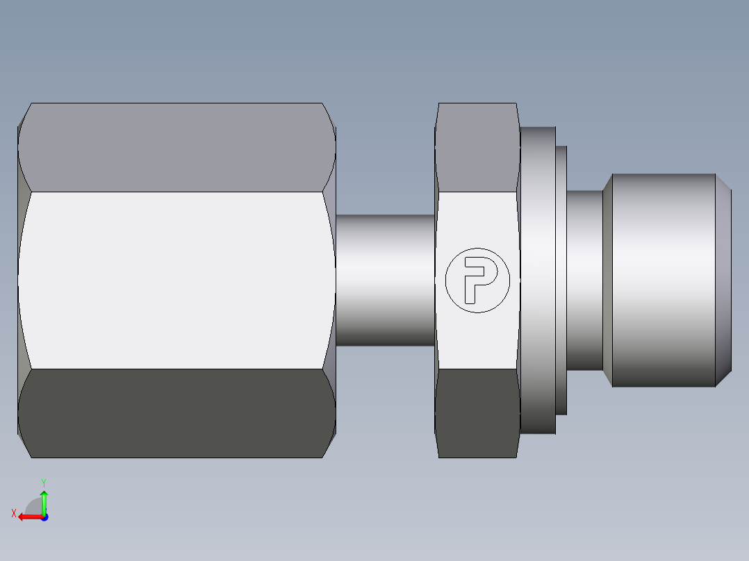 卡套式工业通用硬管接头EO_Standpipe_connector_EVGE06LREDCF后视图