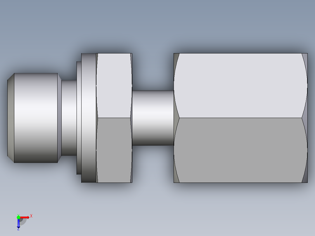 卡套式工业通用硬管接头EO_Standpipe_connector_EVGE06LREDCF俯视图