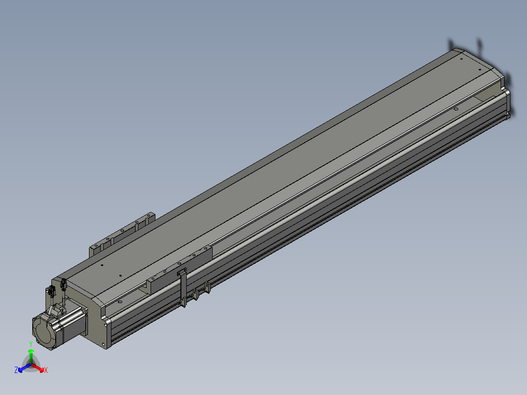 东锦丝杆传动-直线滑台模组DH210-C-L10-S950-BC-P750W-C3正等轴测图