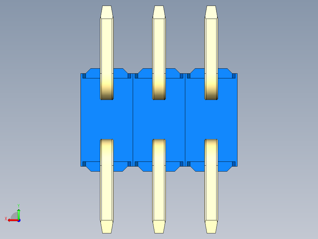 彩色公排针 100mil 2.54mm 系列-DS1022_blue_06p_100mil_TypeSMT_rev1.0后视图