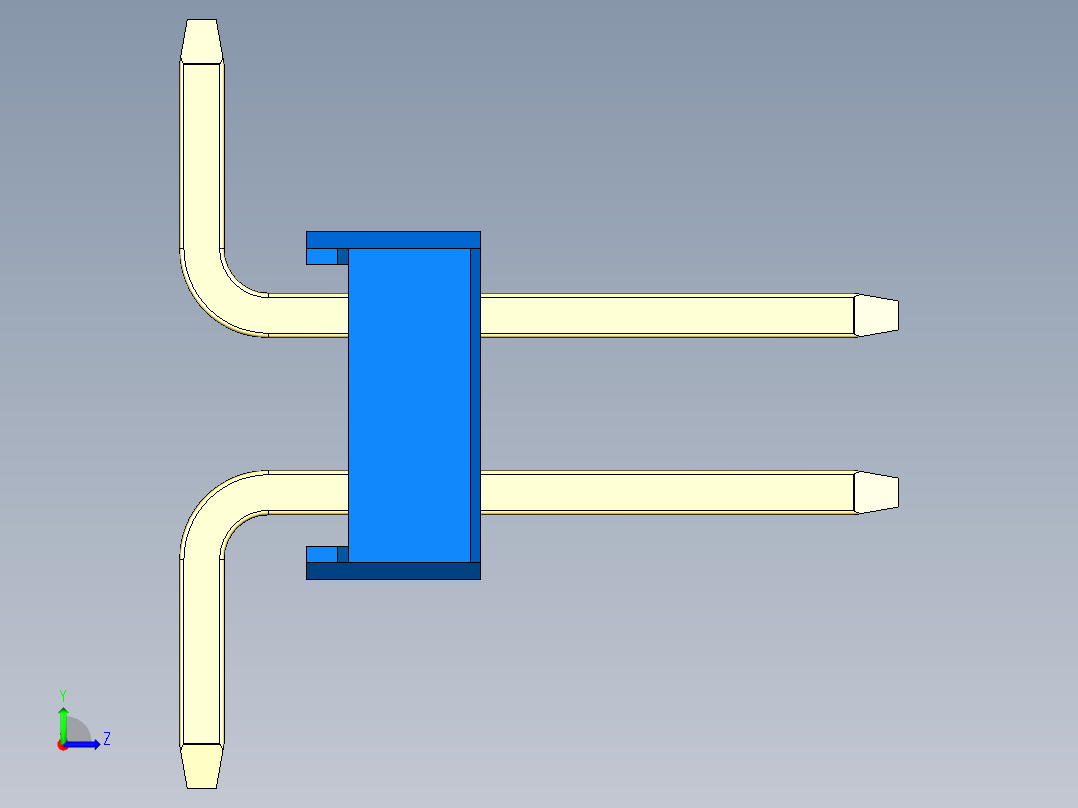 彩色公排针 100mil 2.54mm 系列-DS1022_blue_06p_100mil_TypeSMT_rev1.0左视图