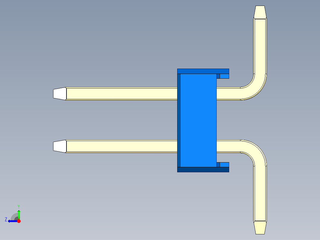 彩色公排针 100mil 2.54mm 系列-DS1022_blue_06p_100mil_TypeSMT_rev1.0右视图