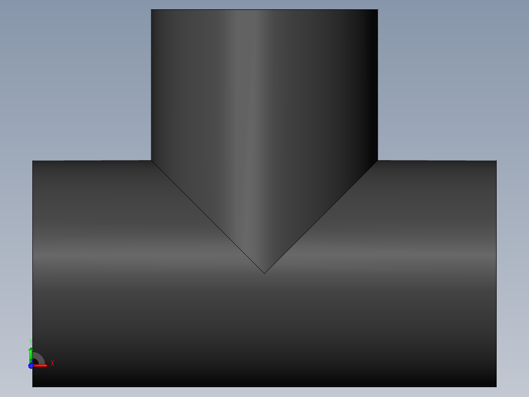PVC管件-2x1.5in R-Tee右视图